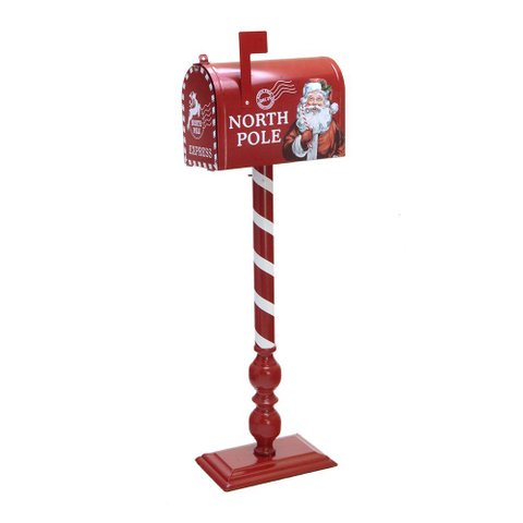 Caixa de Correio Decorativo Natalino Vermelho A80 X L25 X C14