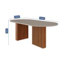 Ver imagem 4 de Mesa de Jantar 6 Lugares Tampo de Vidro/MDF 210cm Oval Ester Cinamomo Marrom/Off White