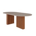 Ver imagem 1 de Mesa de Jantar 6 Lugares Tampo de Vidro/MDF 210cm Oval Ester Cinamomo Marrom/Off White