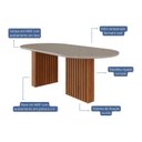 Ver imagem 3 de Mesa de Jantar 6 Lugares Tampo de Vidro/MDF 210cm Oval Ester Cinamomo Marrom/Off White