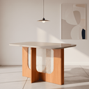 Ver imagem 1 de Mesa para Sala de Jantar 130cm Louise Marrom/Cinamomo/Off White