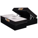Ver imagem 1 de Cama Box Baú Solteiro: Colchão Anatômico Polar D28 Orthoface Black + Base Crc Suede Black (88x188