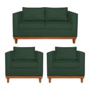 Ver imagem 1 de Kit Sofá 2 e 3 Lugares e 2 Poltronas Europa 180cm Conforto e Elegância Linho Verde
