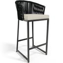 Ver imagem 4 de Kit Mesa Bistrô Maya Com 03 Banquetas Área Gourmet Bar Corda Náutica Sunset D04 Preto - Lyam
