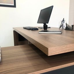Mesa para Escritório Diretor em L com Porta de Correr e Caixa de Tomada - 7