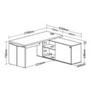 Ver imagem 4 de Escrivaninha Mesa Escritório Diretor em L com Porta de Correr e Caixa de Tomada 170cm Nogal e Preto