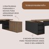 Mesa para Escritório Diretor em L com Porta de Correr e Caixa de Tomada - 19