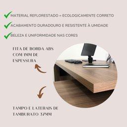 Mesa para Escritório Diretor em L com Porta de Correr e Caixa de Tomada - 11