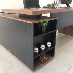 Mesa para Escritório Diretor em L com Porta de Correr e Caixa de Tomada - 17