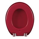 Ver mais imagens de Assento Vaso Sanitário Oval Almofadado Vermelho + Lixeira Vermelha 8l com Tampa Click