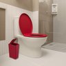 Assento Vaso Sanitário Oval Almofadado Vermelho + Lixeira Vermelha 8l com Tampa Click - 9