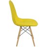 Kit 3 Cadeiras Charles Eames Botonê Eiffel Wood Estofada Couro Amarela - 4