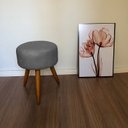 Ver imagem 3 de Puff Puf Para Sala De Estar E Quarto Cinza Top 50 Cm Altura