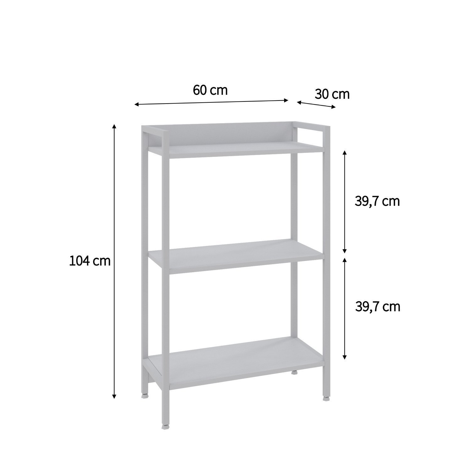 Estante para Livros Industrial 3 Prateleiras 104cmx60cm Active Yescasa - 4