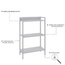 Ver imagem 5 de Estante de Livros Industrial 60CMX104CM 3 Prateleiras Active Yescasa Branco/Chess