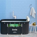 Ver imagem 3 de Banheira Ofurô Dobrável Portátil Retangular PVC Com Encosto Inflável Smile VG+