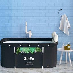 Banheira Ofurô Dobrável Portátil Retangular PVC Com Encosto Inflável Smile VG+ - 3