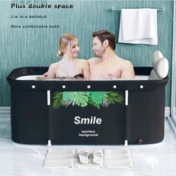 Banheira Ofurô Dobrável Portátil Retangular PVC Com Encosto Inflável Smile VG+ - 2