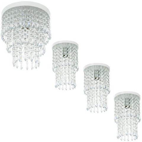 Kit 3 Lustre Plafon Spark + Lustre Plafon Manucrillic Branco