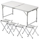 Ver imagem 2 de Mesa Maleta Dobrável Alumínio com 4 Bancos Portátil