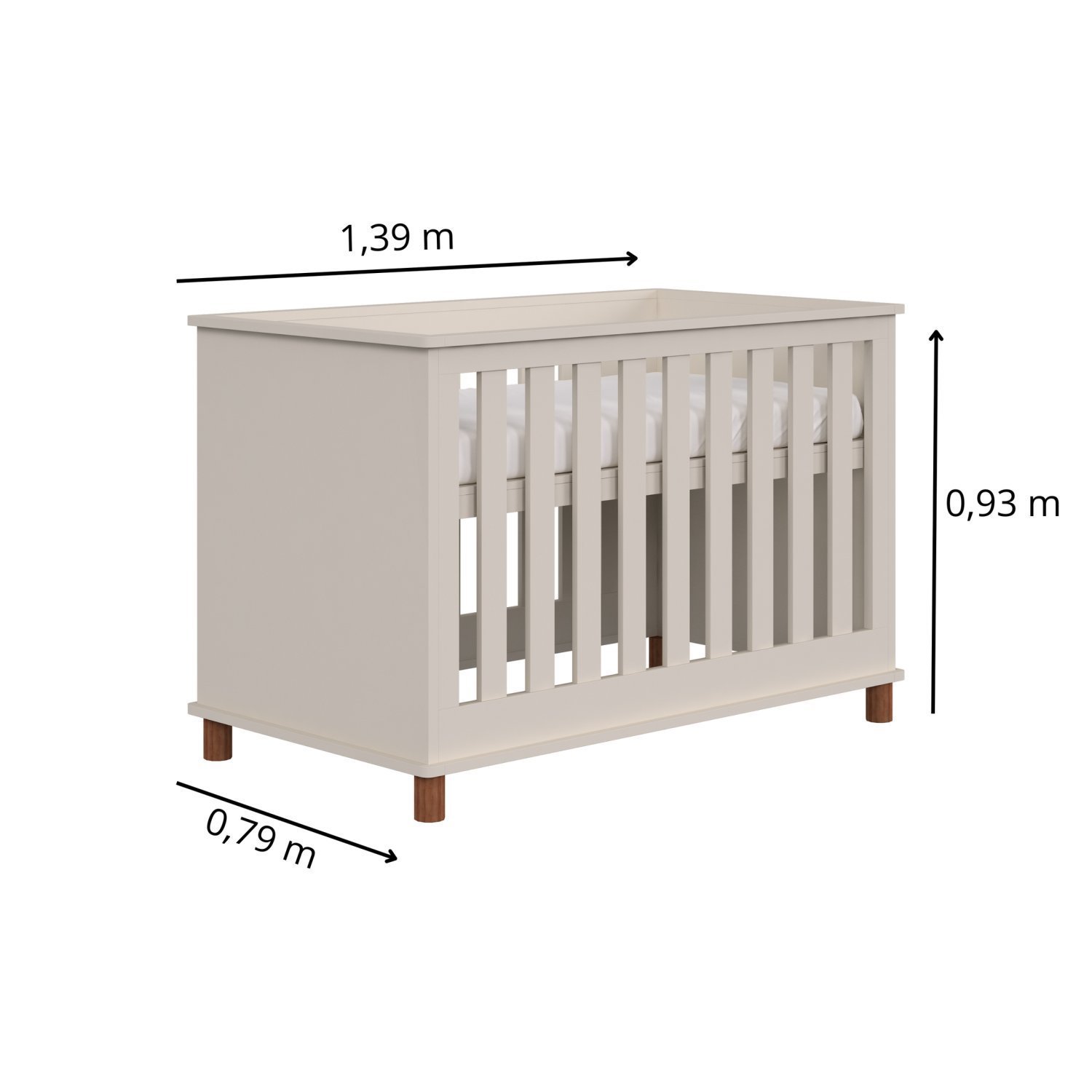 Berço Mini Cama Padrão Americano 2 x 1 Atenna - 3