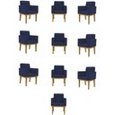 Ver imagem 1 de Kit 10 Poltronas Decorativa Reforçada Salão Cor:azul-marinho