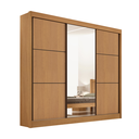 Ver imagem 1 de Guarda Roupa Mdf Cristal 3 Portas com Espelho Cinamomo