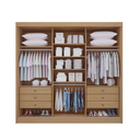Ver imagem 2 de Guarda Roupa Mdf Cristal 3 Portas com Espelho Cinamomo