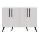 Ver imagem 3 de Aparador Buffet 4 Portas Retrô Viena V3606 Branco/Preto Branco/Preto