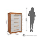 Ver imagem 3 de Cômoda para Quarto 5 Gavetas Elegance Marrom/Freijó/Off-White