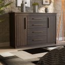 Ver imagem 1 de Cômoda para Quarto 2 Portas 4 Gavetas Elegance Marrom/Capuccino Wood