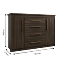 Ver imagem 5 de Cômoda para Quarto 2 Portas 4 Gavetas Elegance Marrom/Capuccino Wood