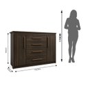 Ver imagem 4 de Cômoda para Quarto 2 Portas 4 Gavetas Elegance Marrom/Capuccino Wood