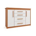 Ver imagem 3 de Cômoda para Quarto 2 Portas 4 Gavetas Elegance Marrom/Freijó/Off-White
