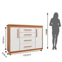 Ver imagem 4 de Cômoda para Quarto 2 Portas 4 Gavetas Elegance
