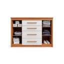 Ver imagem 2 de Cômoda para Quarto 2 Portas 4 Gavetas Elegance Marrom/Freijó/Off-White