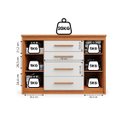 Ver imagem 5 de Cômoda para Quarto 2 Portas 4 Gavetas Elegance Marrom/Freijó/Off-White