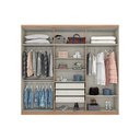 Ver imagem 7 de Guarda Roupa Casal 6 Portas e 3 Gavetas C/ Espelho Jade Rústico/off White - Henn