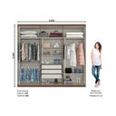 Ver imagem 3 de Guarda Roupa Casal 6 Portas e 3 Gavetas C/ Espelho Jade Rústico/off White - Henn