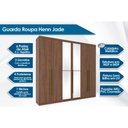 Ver imagem 2 de Guarda Roupa Casal 6 Portas e 3 Gavetas C/ Espelho Jade Rústico/off White - Henn