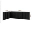 Ver imagem 3 de Conjunto Cabeceira Painel Estofada Cama de Solteiro - Corino Preto