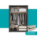 Ver imagem 6 de Guarda Roupa Solteiro 2 Portas Darvi 2 Gavetas Carraro Ripado Preto Touch