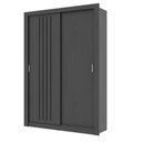Ver imagem 2 de Guarda Roupa Solteiro 2 Portas Darvi 2 Gavetas Carraro Ripado Preto Touch