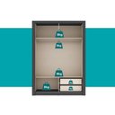 Ver imagem 7 de Guarda Roupa Solteiro 2 Portas Darvi 2 Gavetas Carraro Ripado Preto Touch