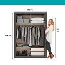 Ver mais imagens de Guarda Roupa Solteiro 2 Portas Darvi 2 Gavetas Carraro Ripado Preto Touch