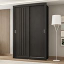 Ver imagem 1 de Guarda Roupa Solteiro 2 Portas Darvi 2 Gavetas Carraro Ripado Preto Touch