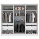 Ver imagem 4 de Guarda Roupa Casal 100% MDF 6 Portas 6 Gavetas Estrela 274cm Yescasa Branco/Neve