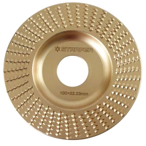Disco de Aço Reto 100mm Starfer P/ Desbaste de Madeira e Plástico Furo 22.2mm Alta Rotação 13.300 Rp