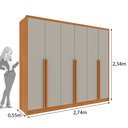 Ver imagem 3 de Guarda Roupa Casal 100% MDF 6 Portas 6 Gavetas Estrela 274cm Yescasa Bege/Cinamomo