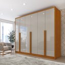Ver imagem 1 de Guarda Roupa Casal 100% MDF 6 Portas 6 Gavetas Estrela 274cm Yescasa Bege/Cinamomo/Off White